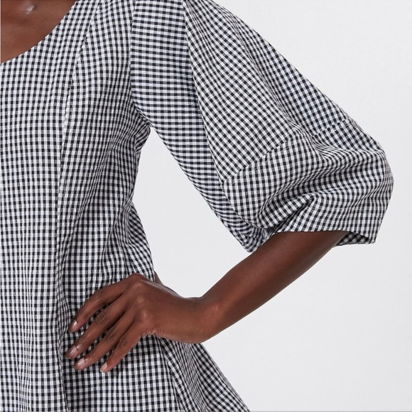 NWOT *Sold Out* Tuckernuck Pomander Place Black Gingham Malarie Top, XL - Picture 3 of 11